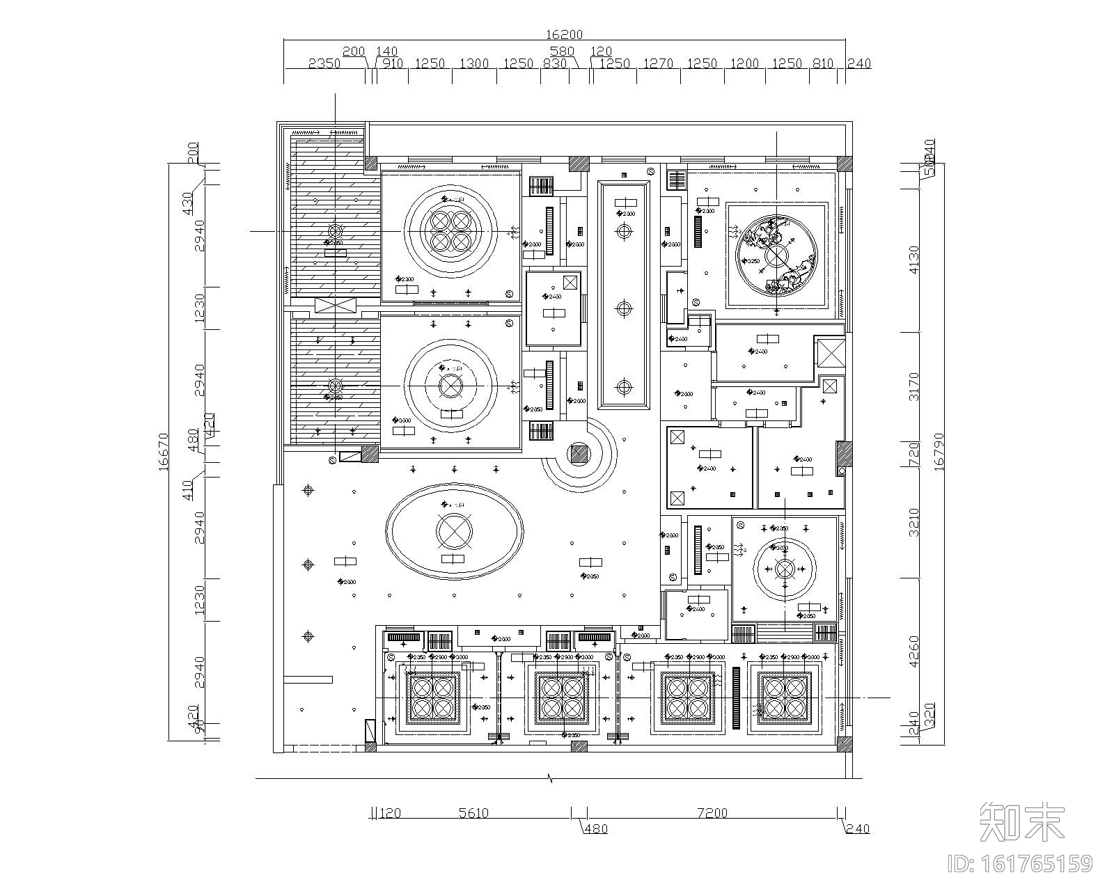 [重庆]某现代双层火锅酒楼施工图设计（附效果图）cad施工图下载【ID:161765159】