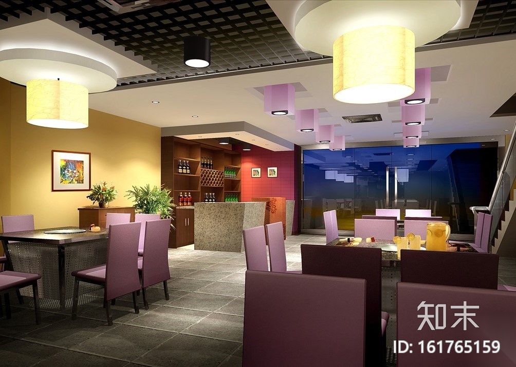 [重庆]某现代双层火锅酒楼施工图设计（附效果图）cad施工图下载【ID:161765159】
