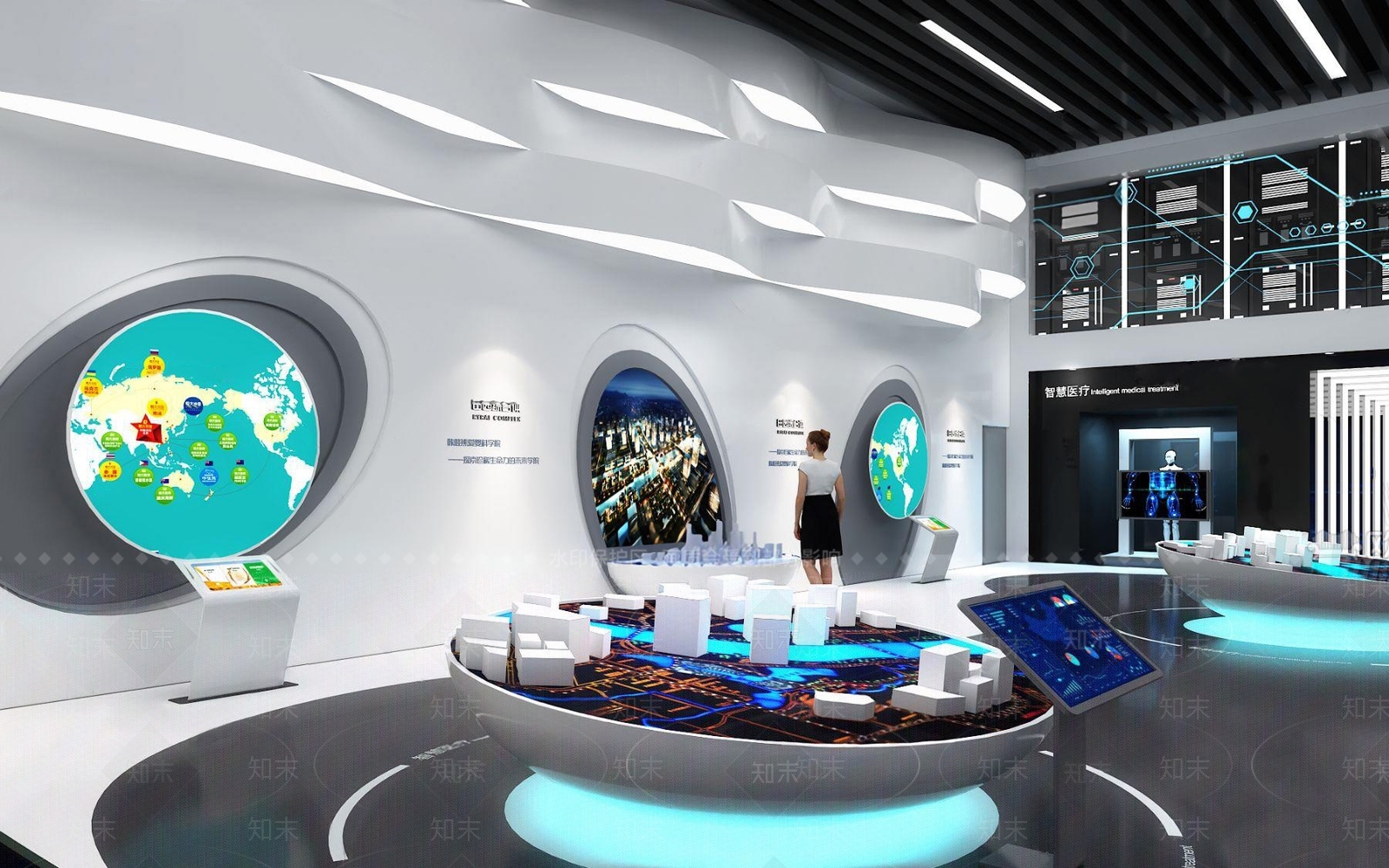 后现代数字化科技展厅3D模型下载【ID:373484055】