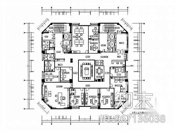 [浙江]现代简约办公室设计装修施工图（含效果图）cad施工图下载【ID:967136038】