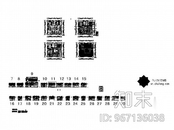 [浙江]现代简约办公室设计装修施工图（含效果图）cad施工图下载【ID:967136038】