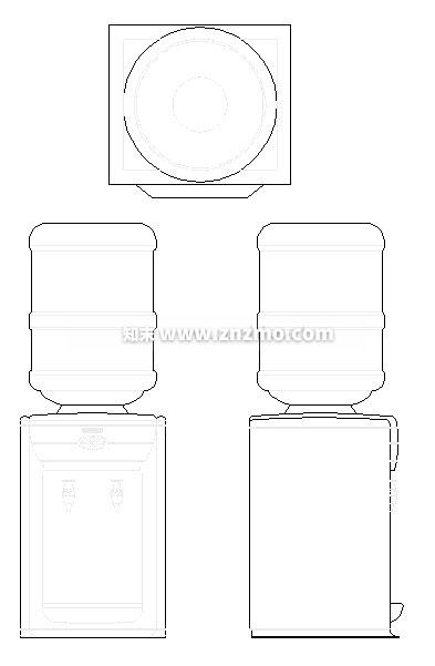 饮水机cad施工图下载【ID:178694174】