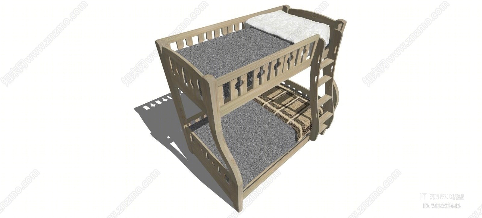 现代双层床SU模型下载【ID:543653443】