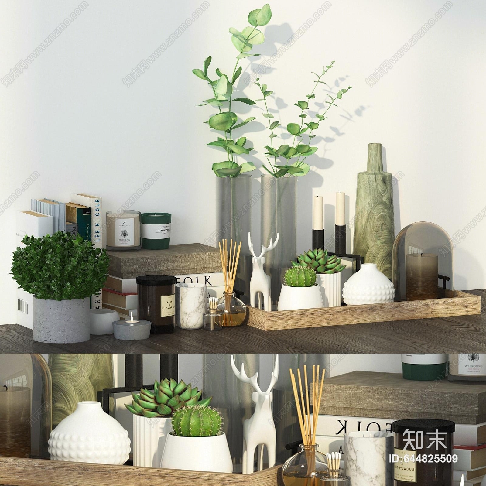 北欧饰品桌面摆件组合3D模型下载【ID:644825509】