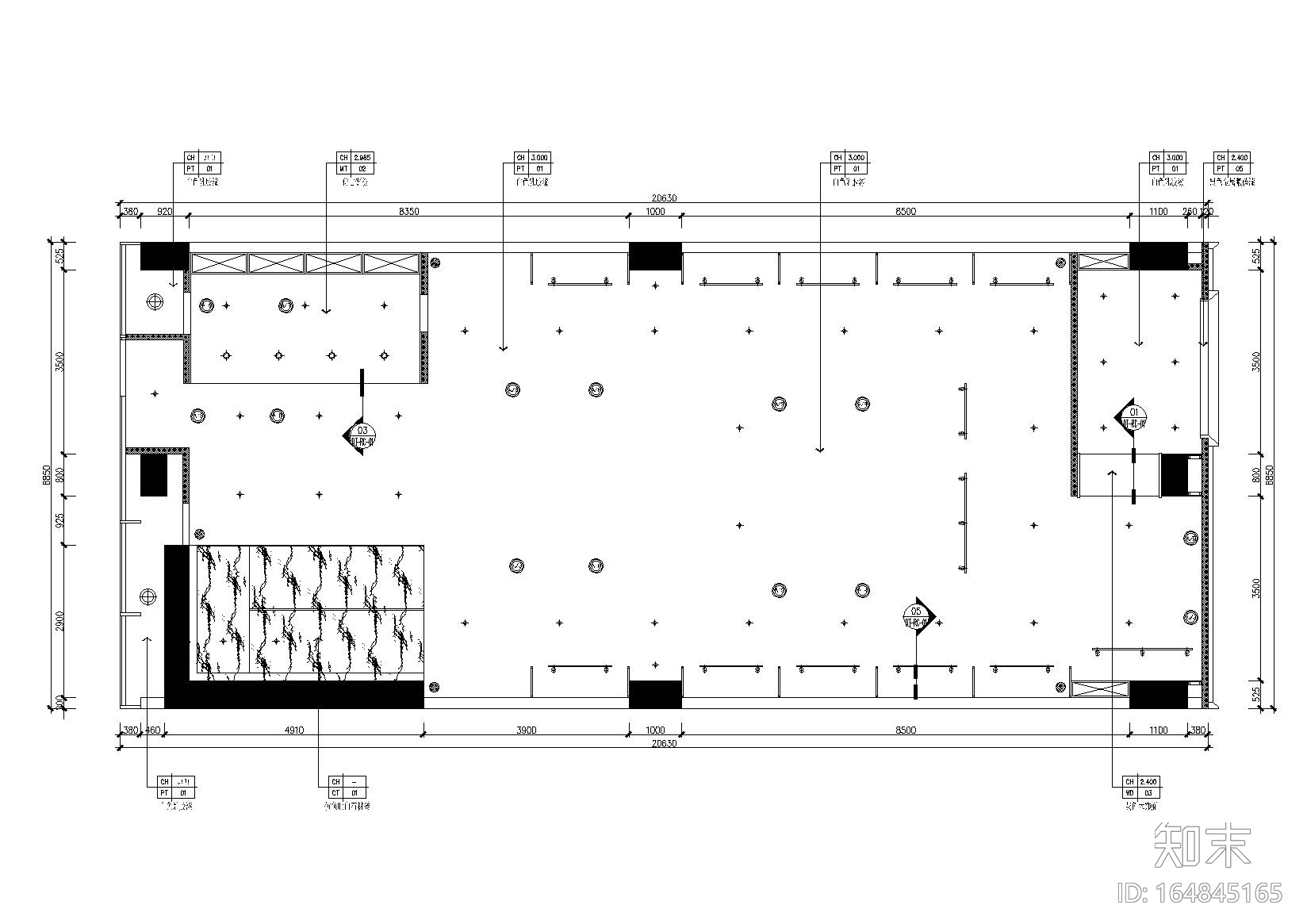 [常州]高端极简现代美容院SPA会所施工图cad施工图下载【ID:164845165】