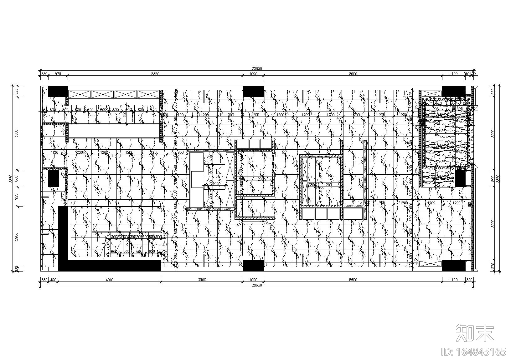 [常州]高端极简现代美容院SPA会所施工图cad施工图下载【ID:164845165】