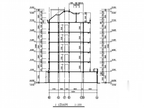 某六层沿街简欧式商住楼建筑施工图cad施工图下载【ID:166309114】