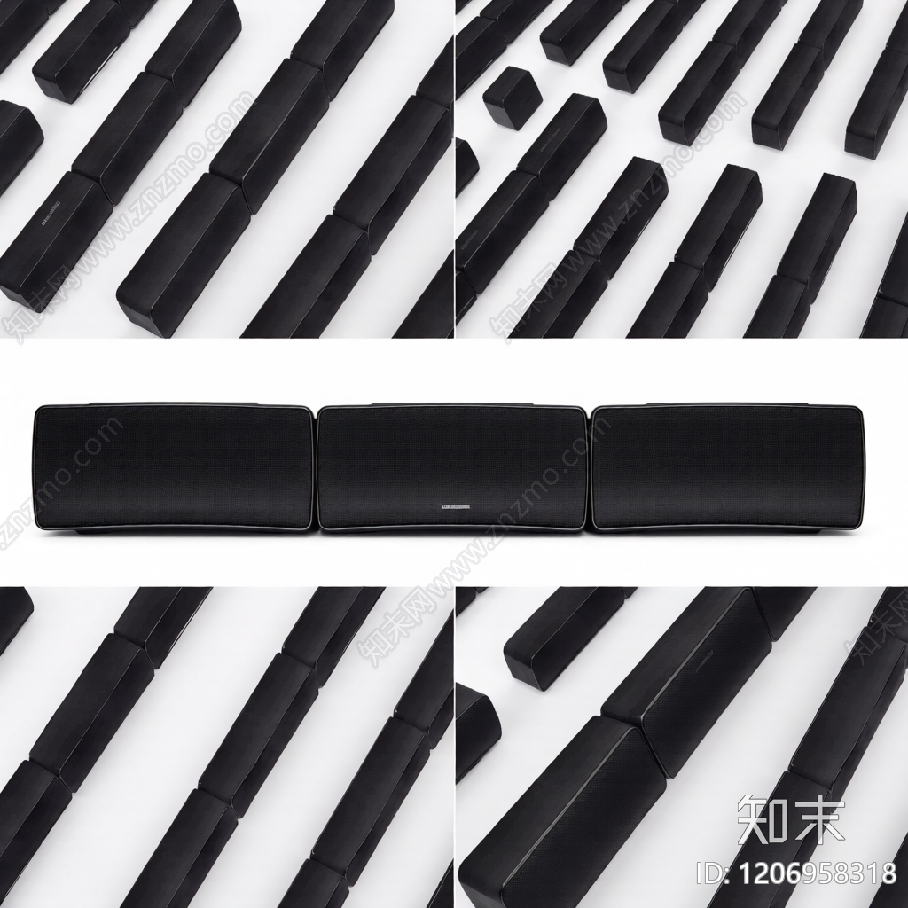 黑色模块沙发3D模型下载【ID:1206958318】