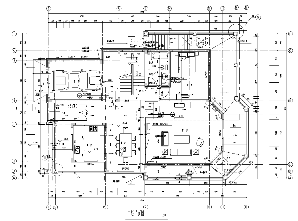 三层独栋别墅建筑施工图设计施工图下载【ID:149891108】