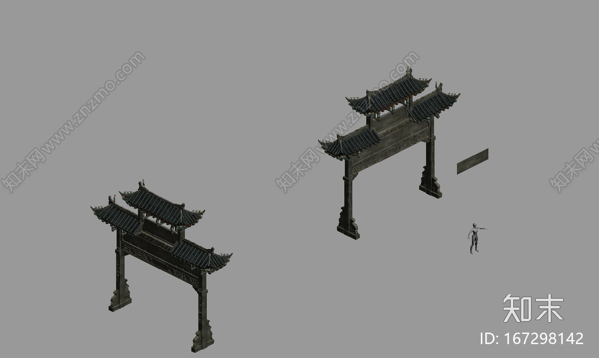 牌坊，古建牌坊，东方古建，古建CG模型下载【ID:167298142】