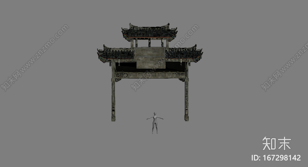 牌坊，古建牌坊，东方古建，古建CG模型下载【ID:167298142】