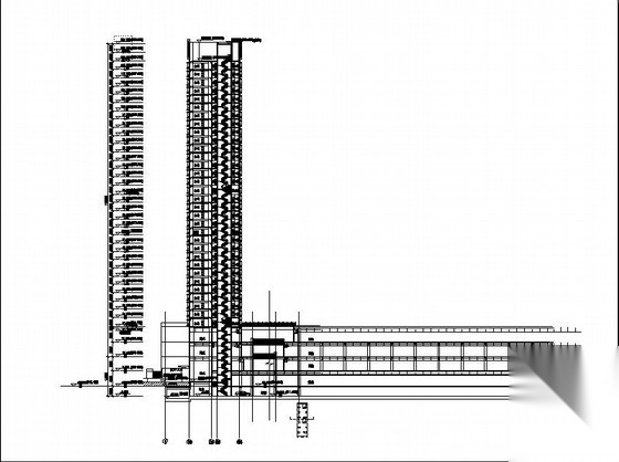 [四川]超高层L型塔式综合办公楼建筑施工图cad施工图下载【ID:168319122】