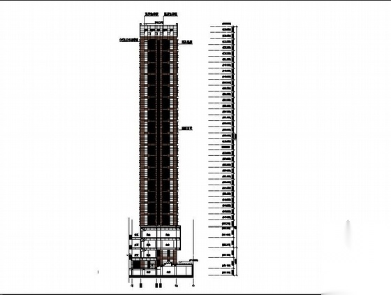 [四川]超高层L型塔式综合办公楼建筑施工图cad施工图下载【ID:168319122】
