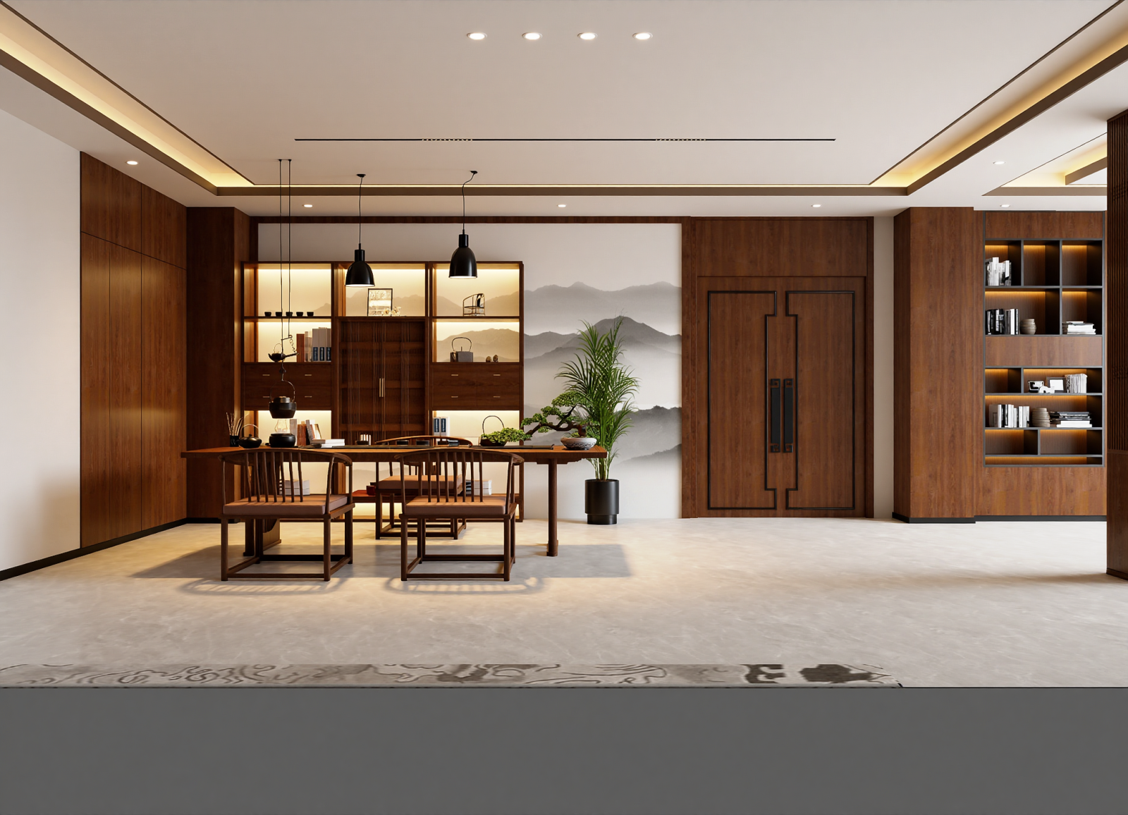 中式宋式书房3D模型下载【ID:1214822683】