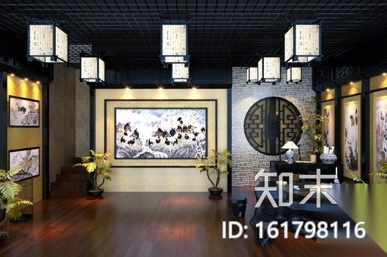 [深圳]新型文化创意企业中式风格办公室装修施工图（含效...cad施工图下载【ID:161798116】