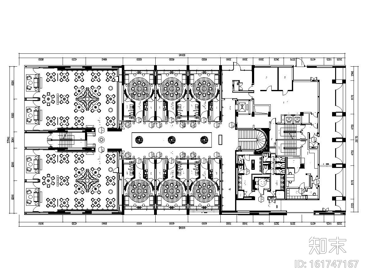 [厦门]大型新中式餐厅装修施工图cad施工图下载【ID:161747167】