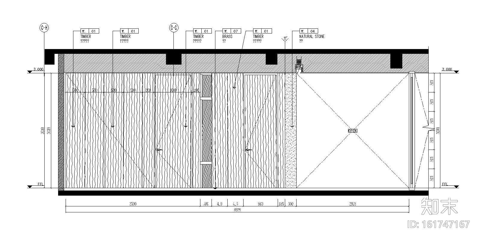 [厦门]大型新中式餐厅装修施工图cad施工图下载【ID:161747167】