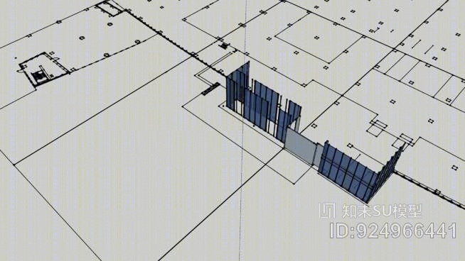 入口幕墙SU模型下载【ID:924966441】
