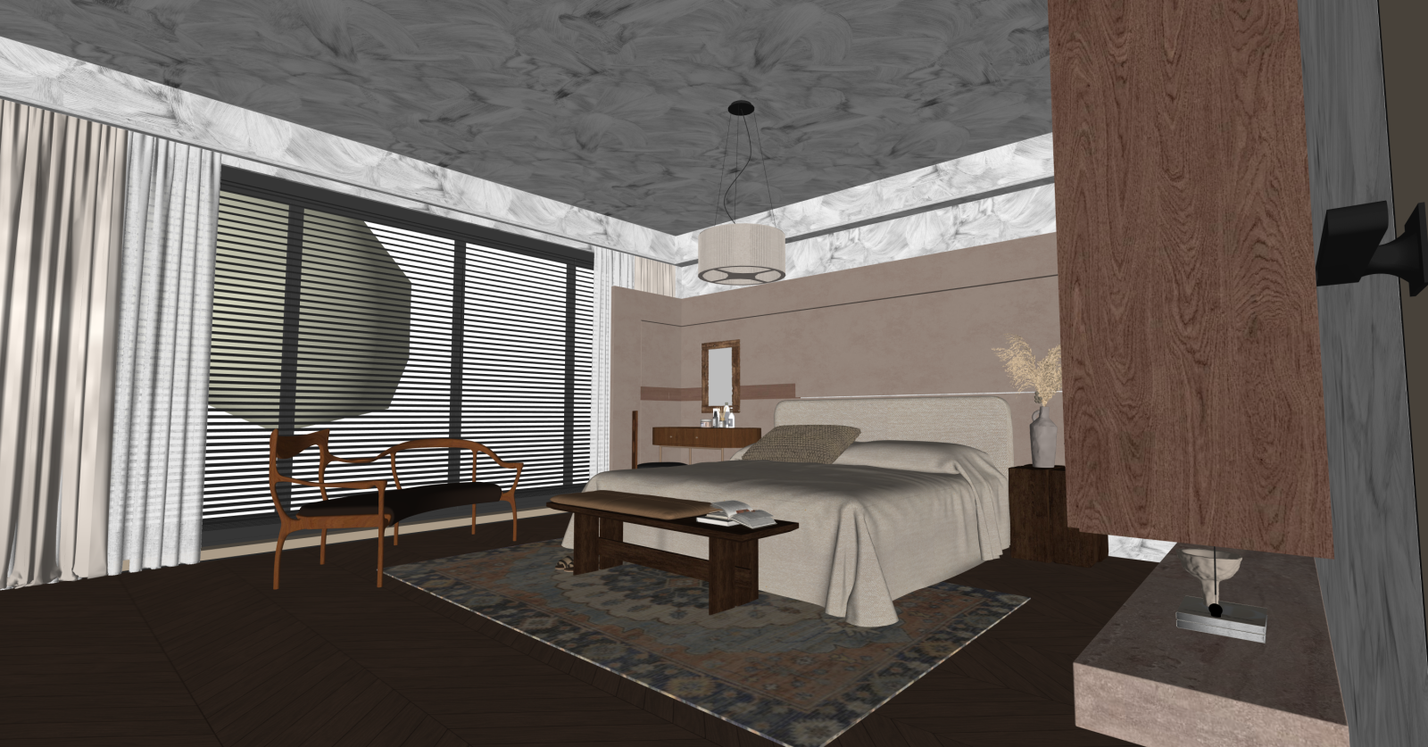 侘寂家居卧室SU模型下载【ID:1216003376】