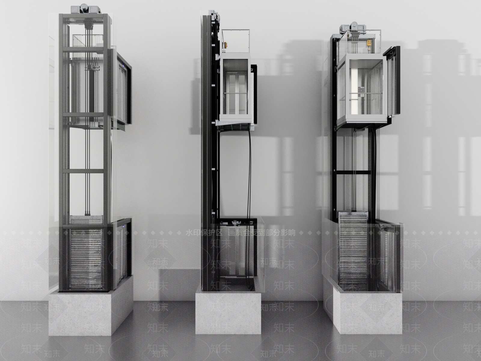 现代观光电梯3D模型下载【ID:188405086】