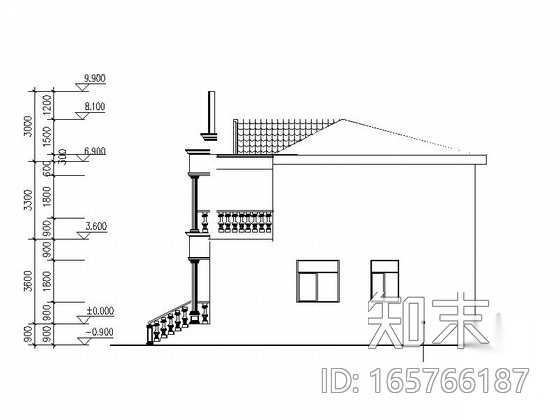 [毕业设计]两层现代风格私人独栋别墅设计施工图cad施工图下载【ID:165766187】