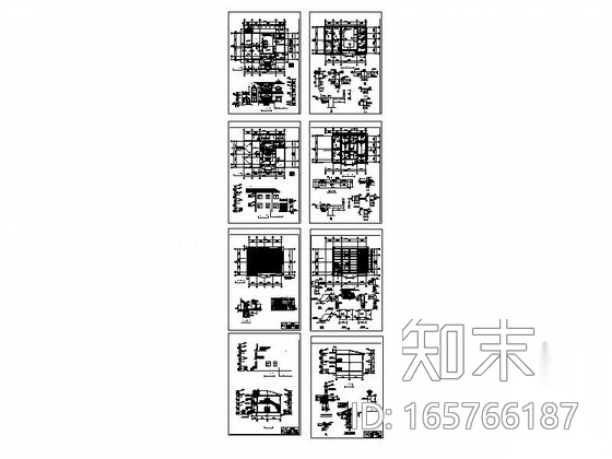 [毕业设计]两层现代风格私人独栋别墅设计施工图cad施工图下载【ID:165766187】