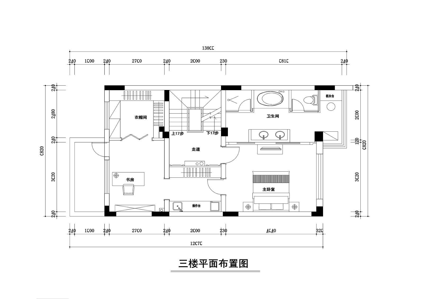 300平独栋别墅室内装修施工图+效果施工图下载【ID:160403134】