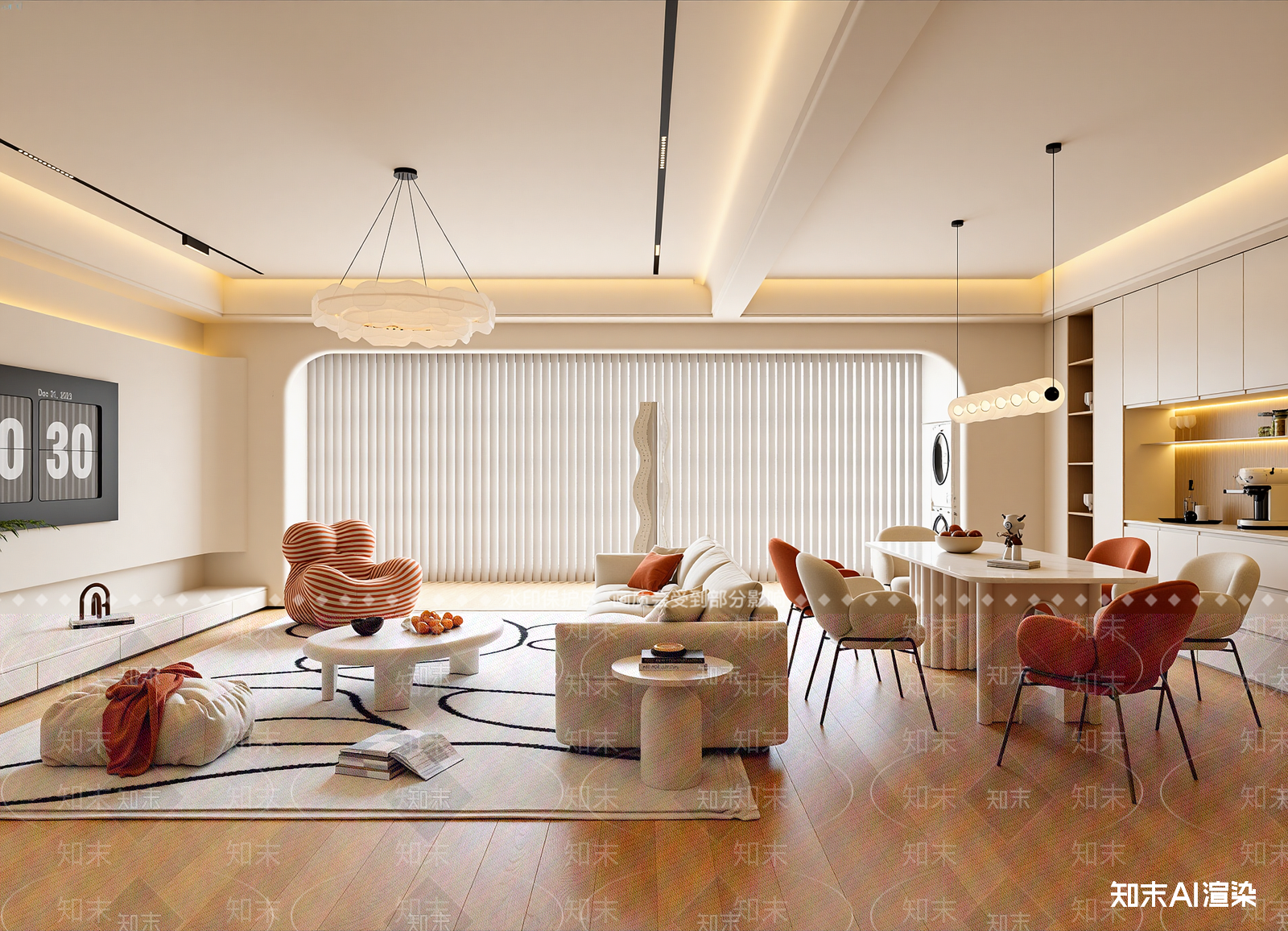 现代客餐厅3D模型下载【ID:1214815584】