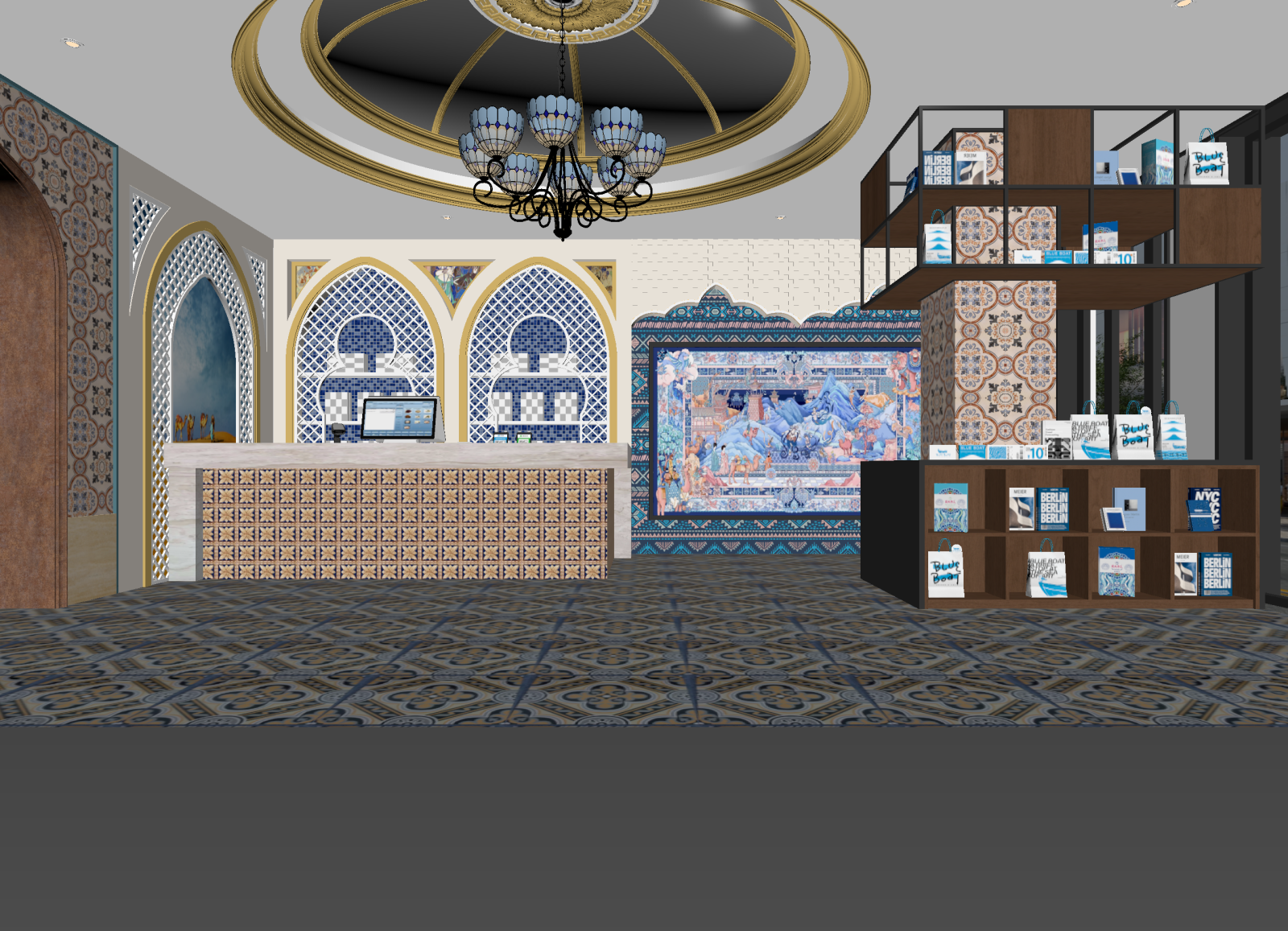 工业酒店大堂3D模型下载【ID:1214953594】