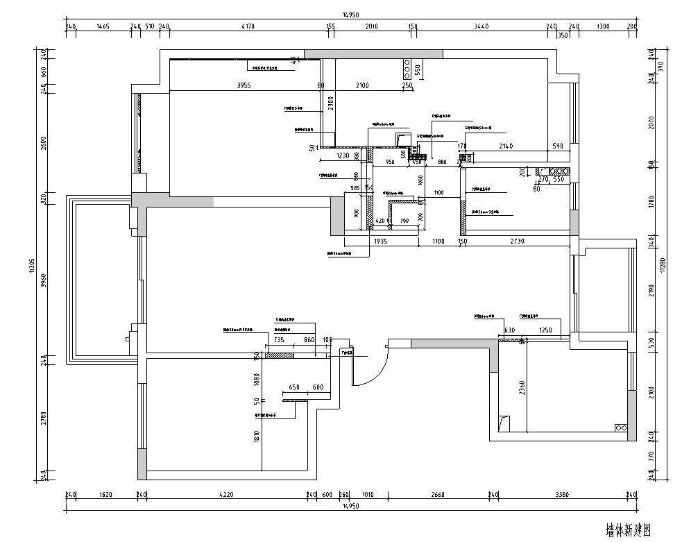 [天津]现代风格二居室紫金府施工图_3D模型cad施工图下载【ID:168052161】