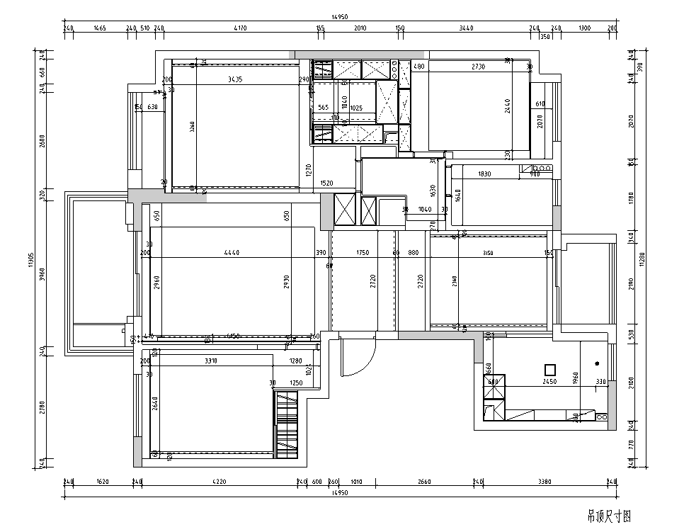 [天津]现代风格二居室紫金府施工图_3D模型cad施工图下载【ID:168052161】