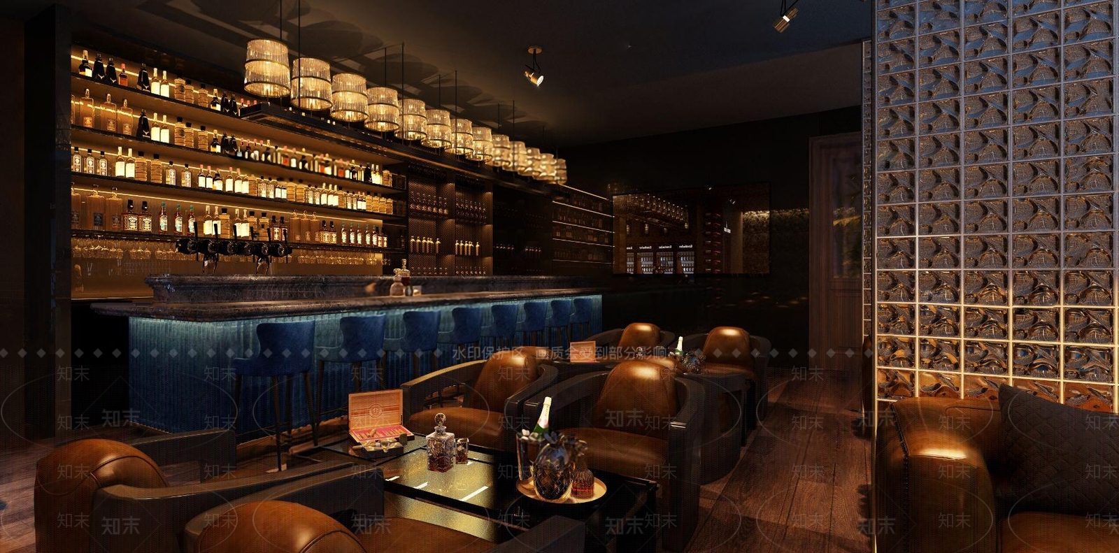 现代轻奢酒吧3D模型下载【ID:1115677526】