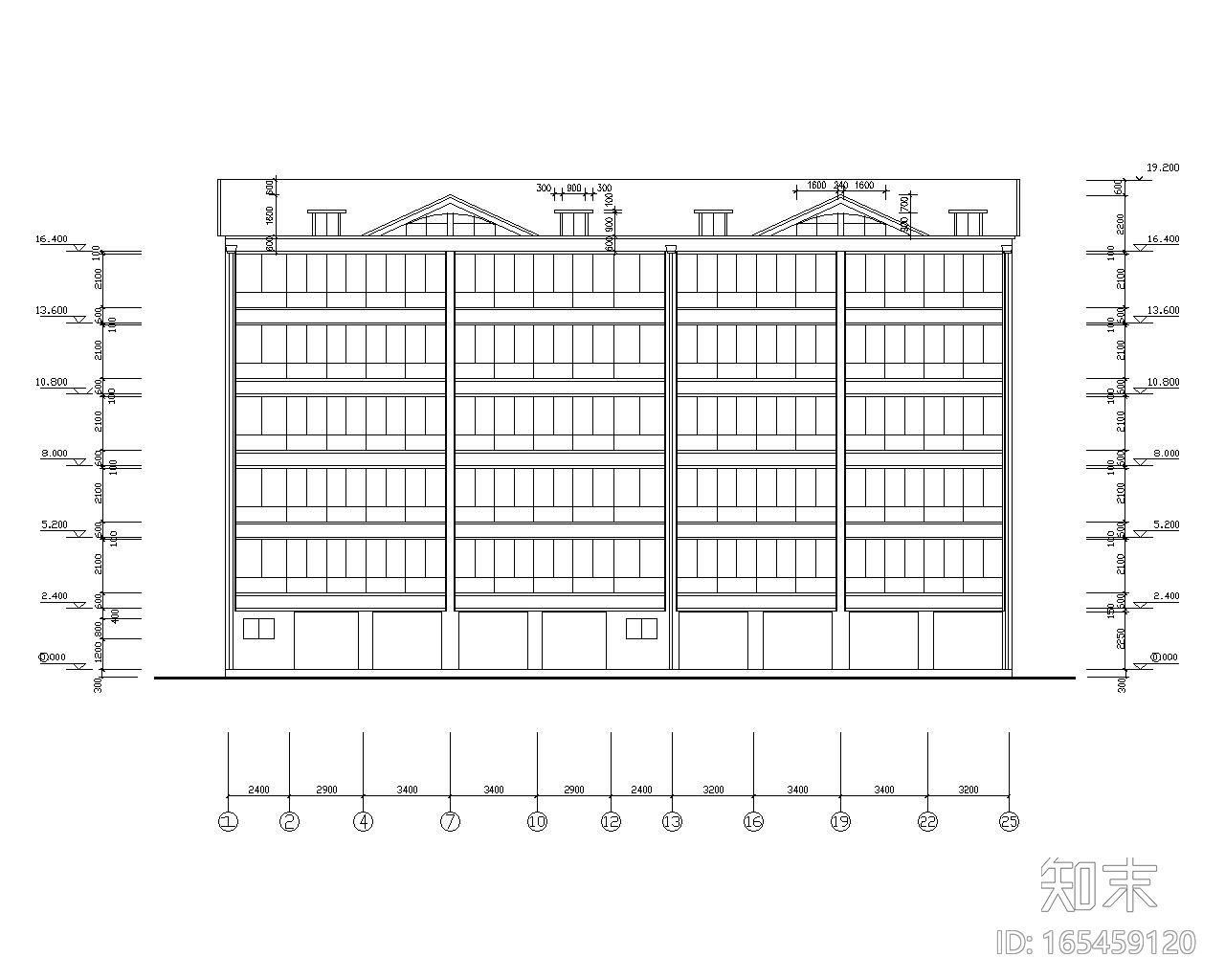 某六层住宅砖混结构施工图（CAD含建筑）cad施工图下载【ID:165459120】