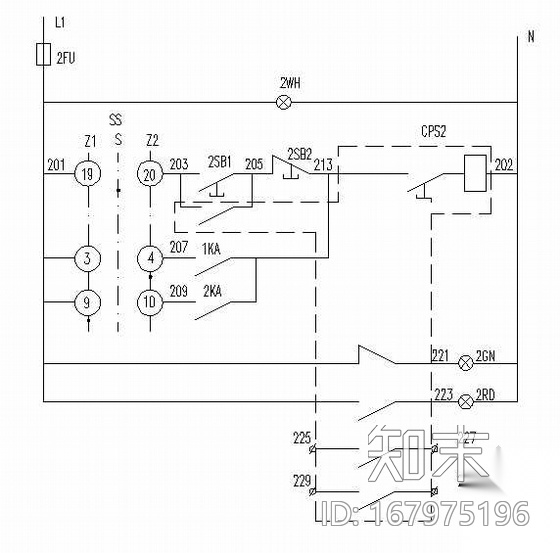 常用风机、水泵控制电路图施工图下载【ID:167975196】