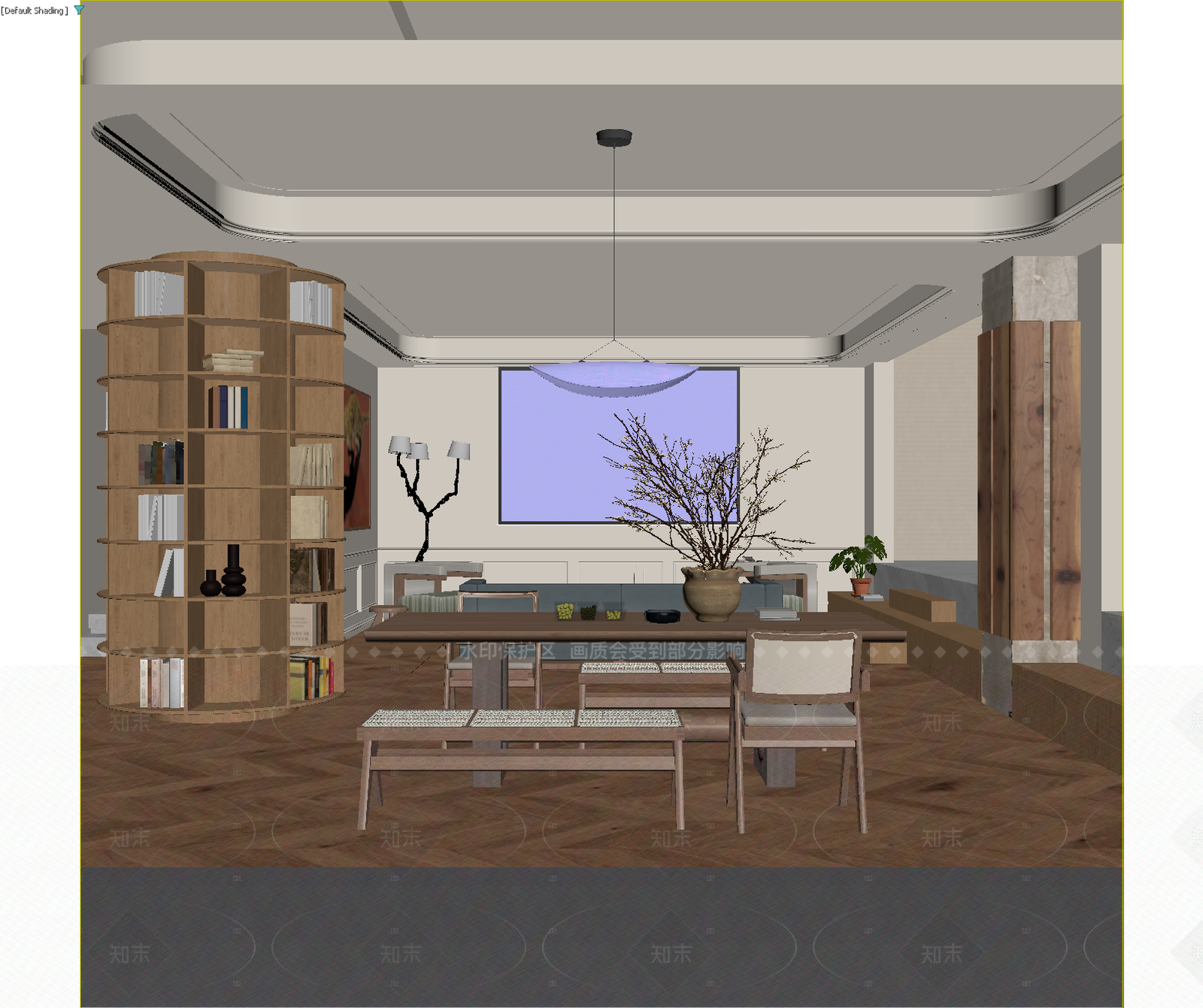复古家居餐厅3D模型下载【ID:1214930929】