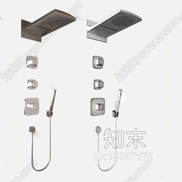 花洒3D模型下载【ID:15367175】