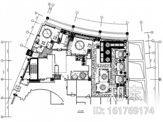 新中式茶餐厅室内装修图cad施工图下载【ID:161769174】