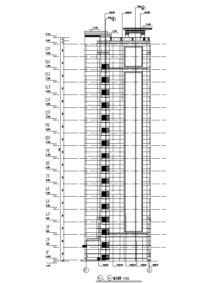 [上海]高层塔式住宅建筑施工图(含SU及结构专业内审资...施工图下载【ID:164873142】