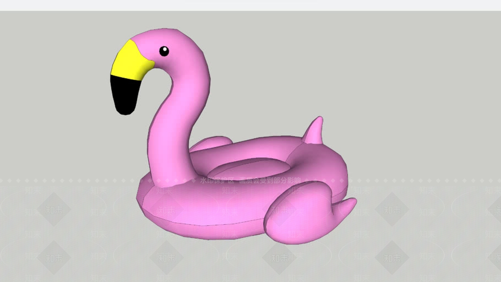 火烈鸟泳池玩具SU模型下载【ID:1161792193】
