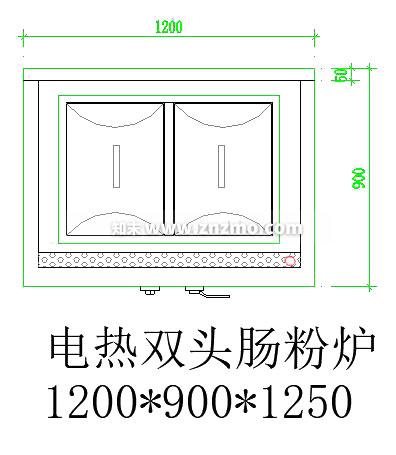 电热双头肠粉炉cad施工图下载【ID:178184158】