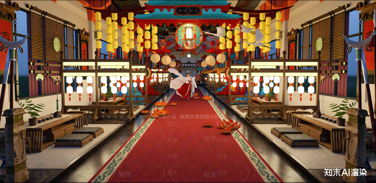 新中式茶餐厅SU模型下载【ID:1216062675】