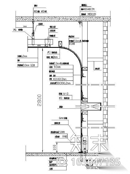 手术室墙面及吊顶节点cad施工图下载【ID:165647135】