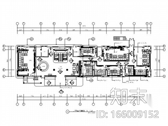 某现代高档商务会所装修图（含效果）cad施工图下载【ID:166009152】