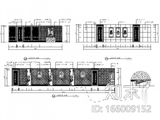 某现代高档商务会所装修图（含效果）cad施工图下载【ID:166009152】