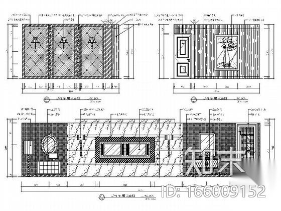 某现代高档商务会所装修图（含效果）cad施工图下载【ID:166009152】