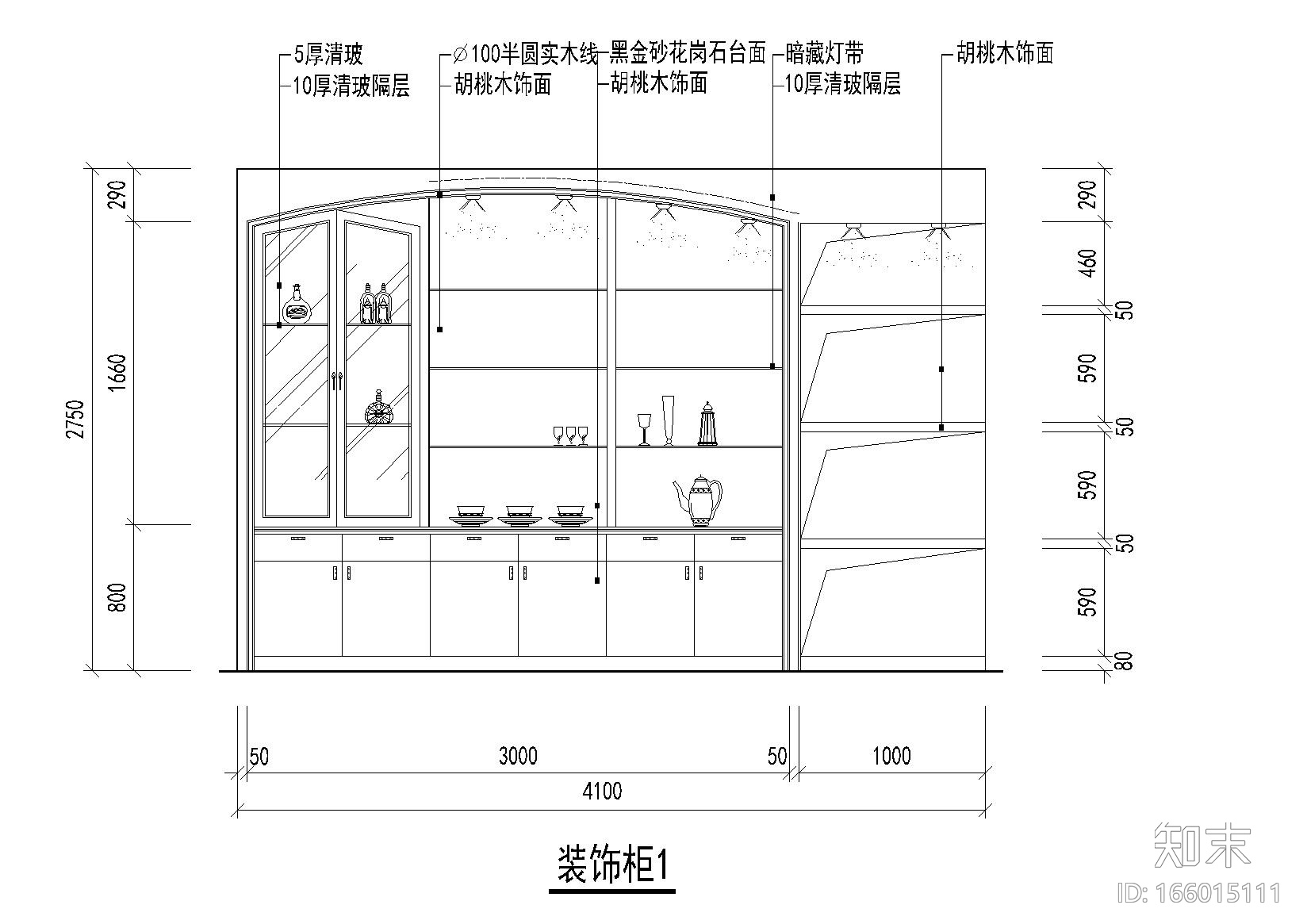 室内装饰柜立面图图库-280款施工图下载【ID:166015111】