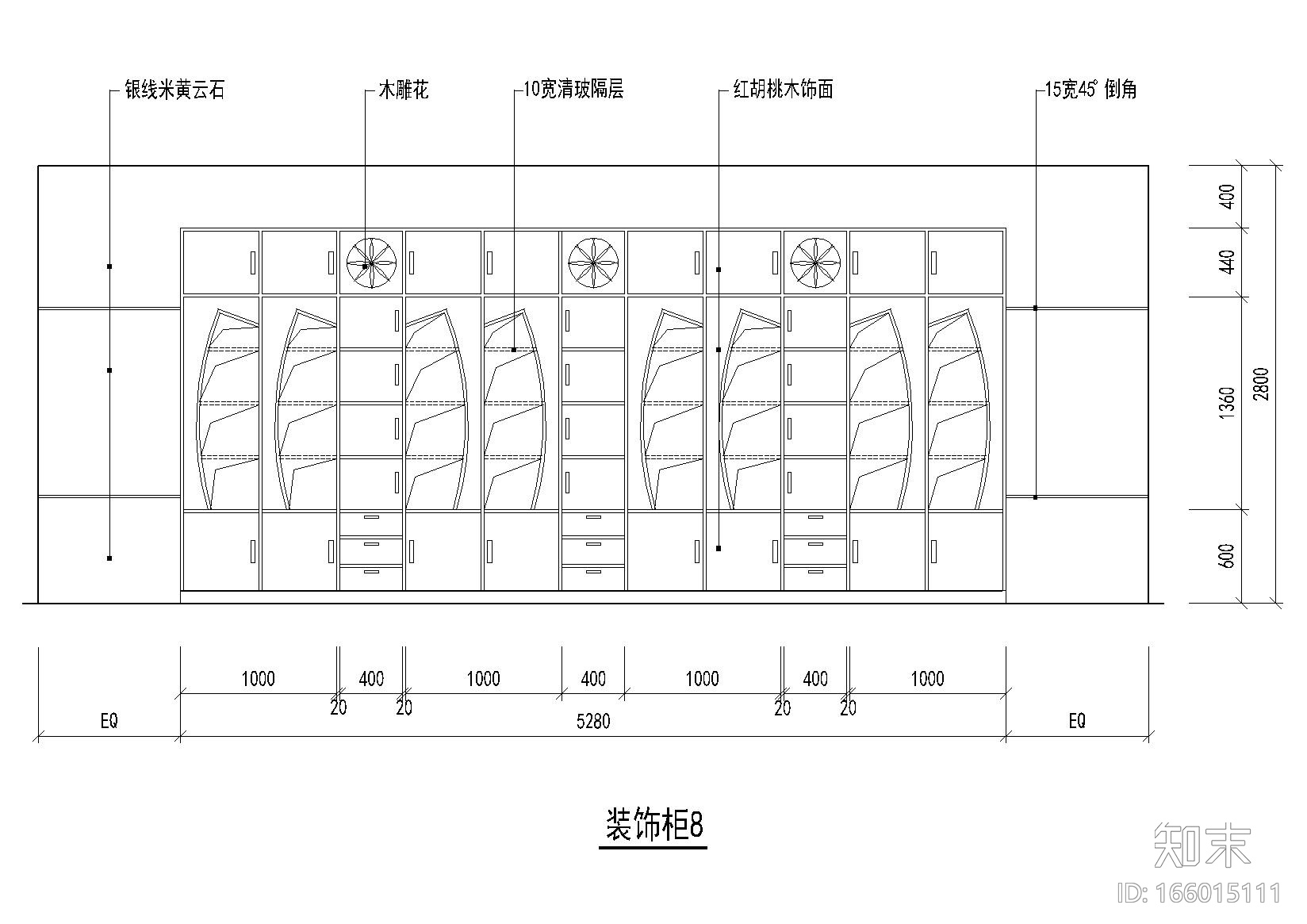 室内装饰柜立面图图库-280款施工图下载【ID:166015111】