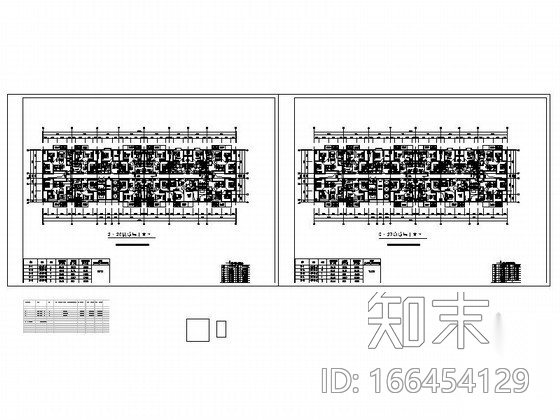 某酒店式公寓户型组合平面图施工图下载【ID:166454129】