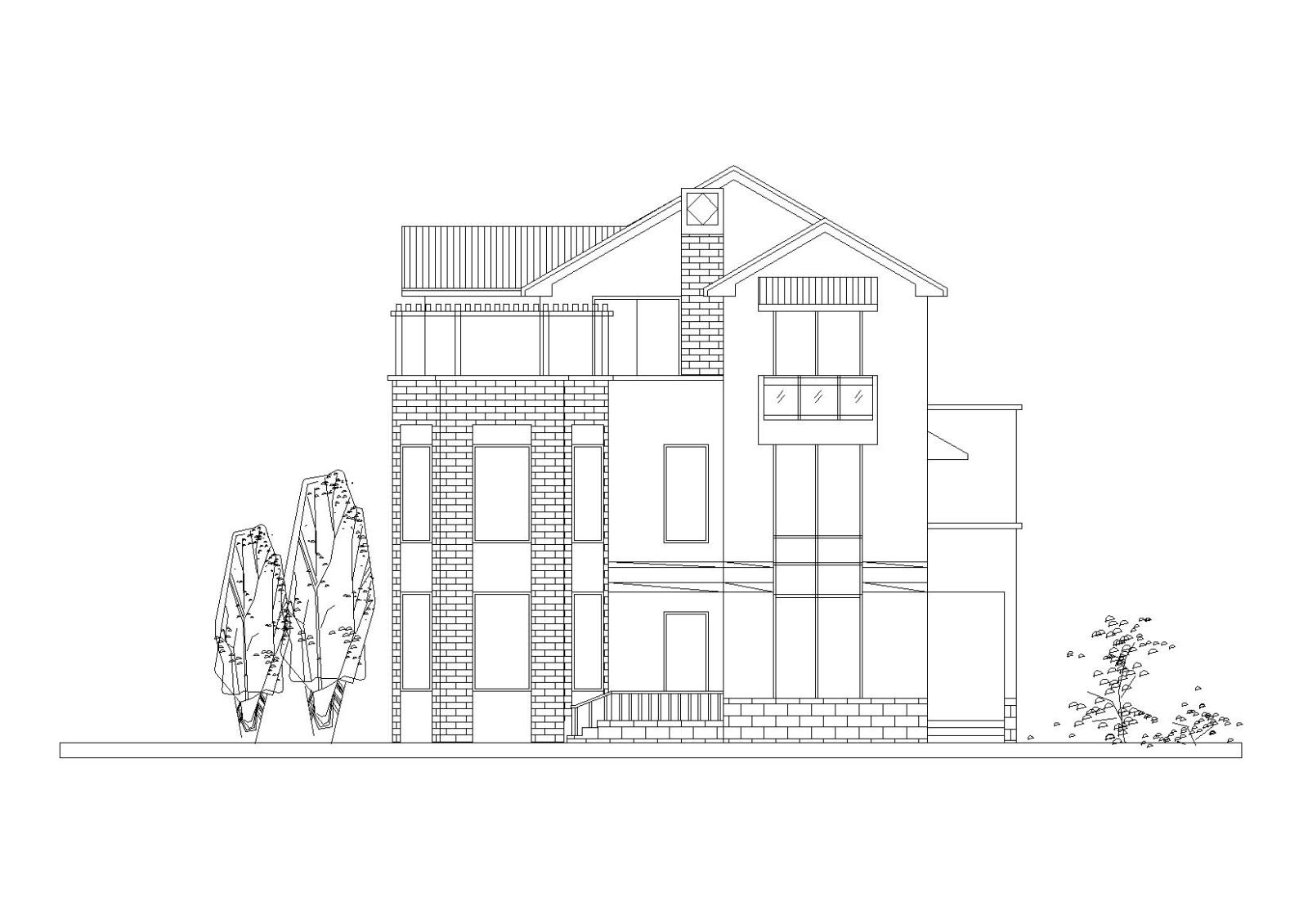 [江苏]苏南富裕型独院式小康农居建筑施工图施工图下载【ID:149889193】