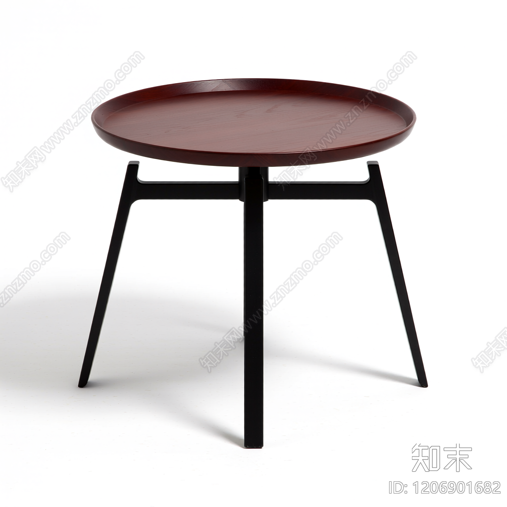 红色圆桌带黑腿3D模型下载【ID:1206901682】